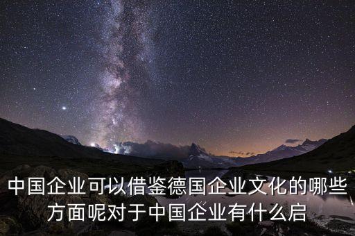 中國(guó)企業(yè)可以借鑒德國(guó)企業(yè)文化的哪些方面呢對(duì)于中國(guó)企業(yè)有什么啟