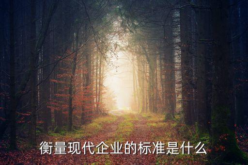 衡量現(xiàn)代企業(yè)的標(biāo)準(zhǔn)是什么