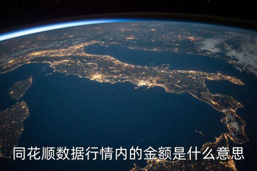 同花順數(shù)據(jù)行情內(nèi)的金額是什么意思