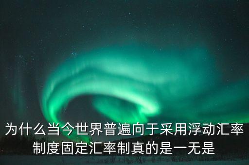 為什么選擇固定匯率，通俗點(diǎn)的解析 浮動匯率 固定匯率的優(yōu)劣