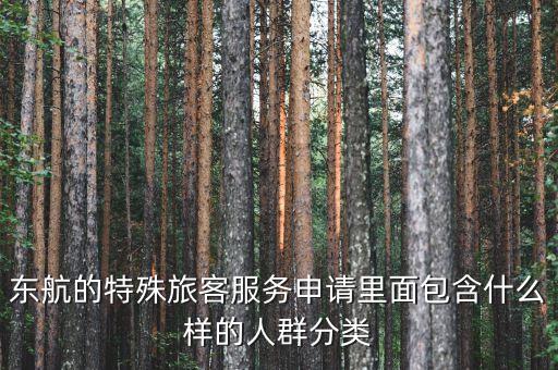 東航的特殊旅客服務(wù)申請里面包含什么樣的人群分類