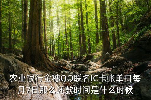 農(nóng)業(yè)銀行金穗QQ聯(lián)名IC卡帳單日每月7日那么還款時(shí)間是什么時(shí)候