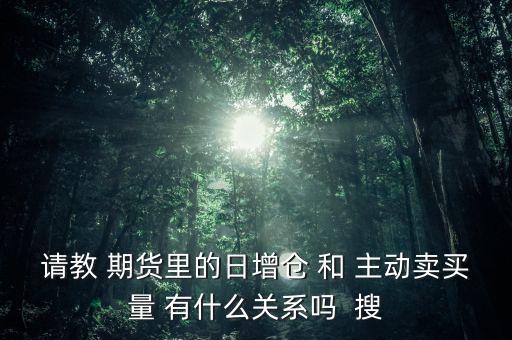 請(qǐng)教 期貨里的日增倉(cāng) 和 主動(dòng)賣買量 有什么關(guān)系嗎  搜