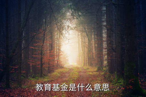 教育基金是什么意思