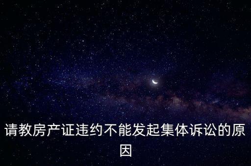請教房產(chǎn)證違約不能發(fā)起集體訴訟的原因