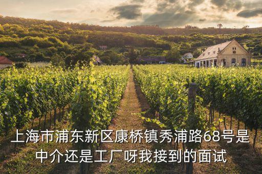 上海市浦東新區(qū)康橋鎮(zhèn)秀浦路68號(hào)是中介還是工廠呀我接到的面試