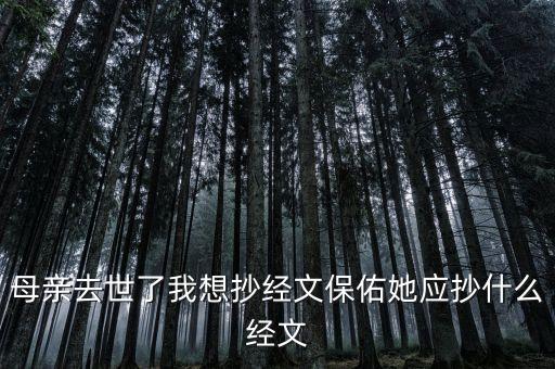 親人去世抄什么經(jīng)，母親去世了我想抄經(jīng)文保佑她應(yīng)抄什么經(jīng)文
