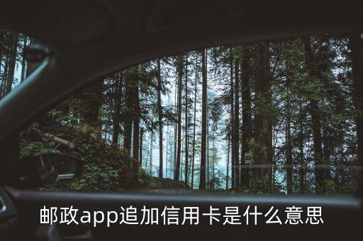 郵政銀行卡追加什么意思，郵政app追加信用卡是什么意思