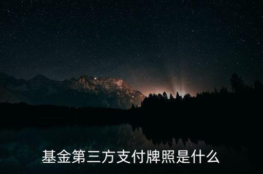 基金第三方支付牌照是什么