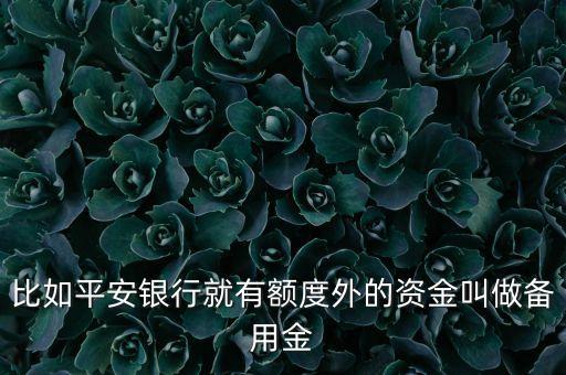 比如平安銀行就有額度外的資金叫做備用金