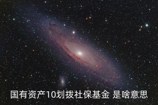 國(guó)有資產(chǎn)10劃撥社?；?是啥意思
