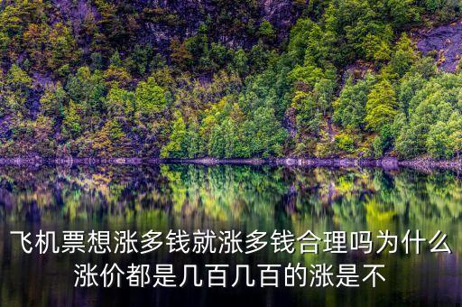 飛機(jī)票想漲多錢就漲多錢合理嗎為什么漲價(jià)都是幾百幾百的漲是不