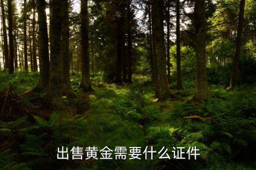 出售黃金需要什么證件
