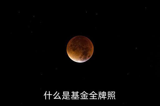 什么事基金牌照，什么是基金全牌照