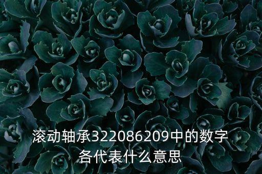 滾動軸承322086209中的數(shù)字各代表什么意思