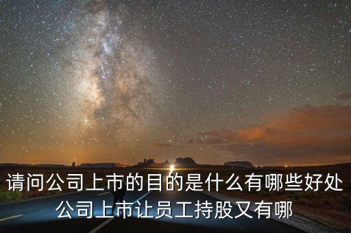 請問公司上市的目的是什么有哪些好處公司上市讓員工持股又有哪