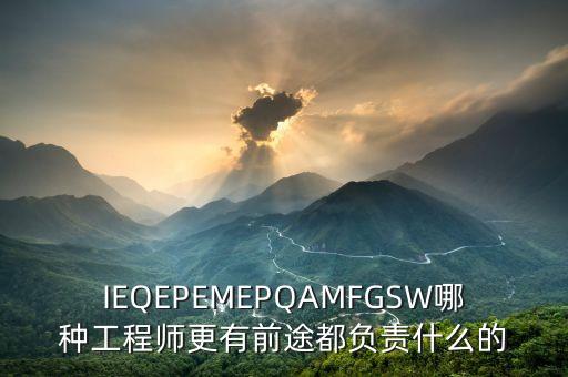 IEQEPEMEPQAMFGSW哪種工程師更有前途都負(fù)責(zé)什么的