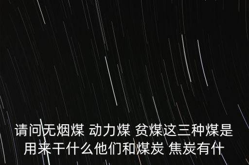 請問無煙煤 動力煤 貧煤這三種煤是用來干什么他們和煤炭 焦炭有什