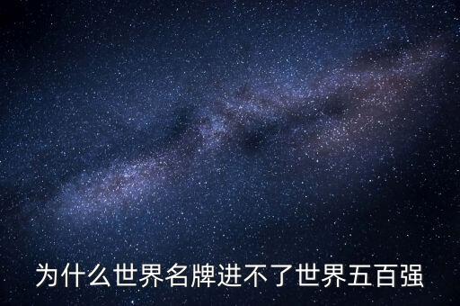 為什么世界名牌進不了世界五百強