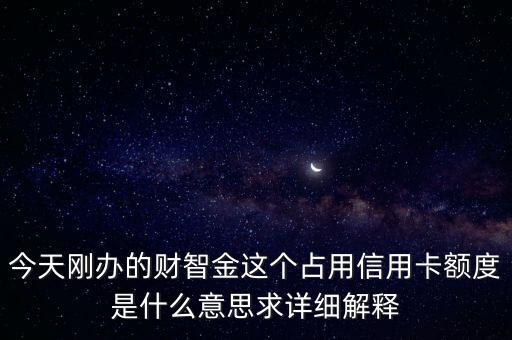什么是占用信用卡額度，今天剛辦的財(cái)智金這個(gè)占用信用卡額度是什么意思求詳細(xì)解釋