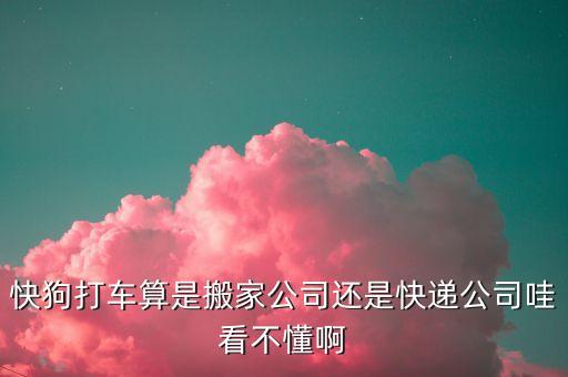 快狗打車(chē)算是搬家公司還是快遞公司哇看不懂啊