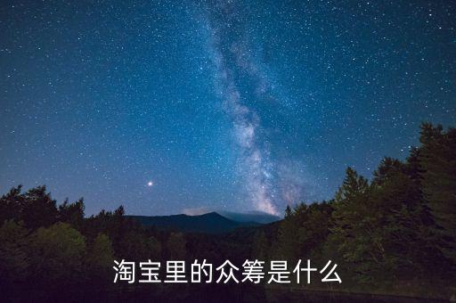 淘寶里的眾籌是什么