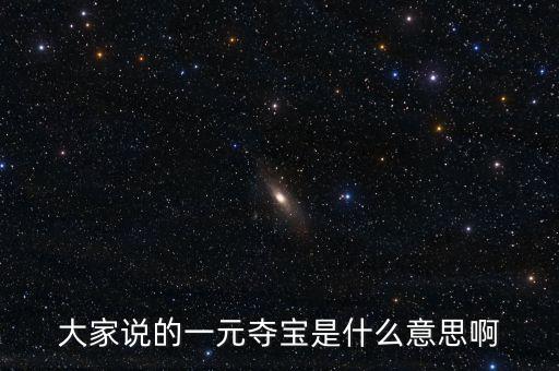 大家說(shuō)的一元奪寶是什么意思啊