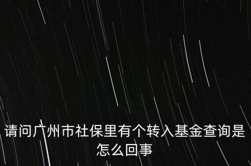 轉(zhuǎn)入基金是什么意思，請(qǐng)問(wèn)廣州市社保里有個(gè)轉(zhuǎn)入基金查詢(xún)是怎么回事