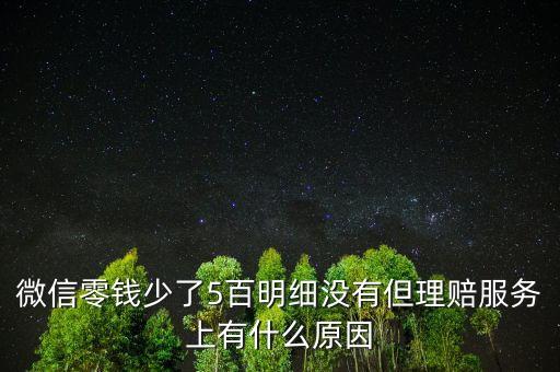 微信零錢少了5百明細(xì)沒(méi)有但理賠服務(wù)上有什么原因