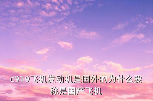 為什么取名c919，c919飛機(jī)發(fā)動(dòng)機(jī)是國(guó)外的為什么要稱是國(guó)產(chǎn)飛機(jī)