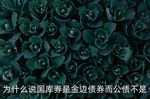 為什么說國庫券是金邊債券而公債不是