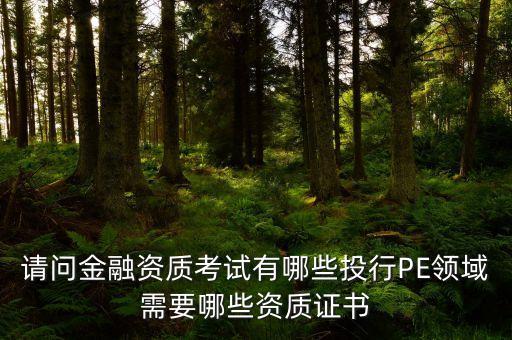 請問金融資質考試有哪些投行PE領域需要哪些資質證書