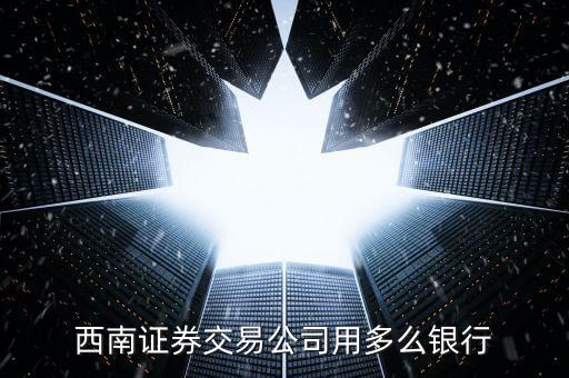 西南證券交易公司用多么銀行