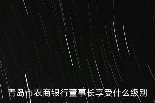青島市農商銀行董事長享受什么級別