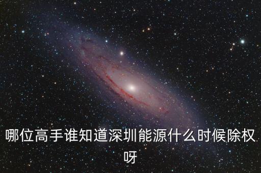 哪位高手誰知道深圳能源什么時(shí)候除權(quán)呀