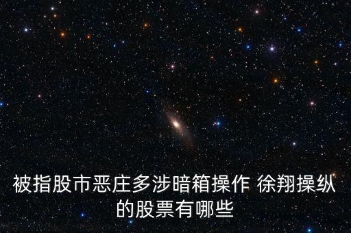 被指股市惡莊多涉暗箱操作 徐翔操縱的股票有哪些