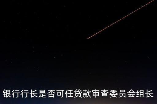 銀行行長(zhǎng)是否可任貸款審查委員會(huì)組長(zhǎng)