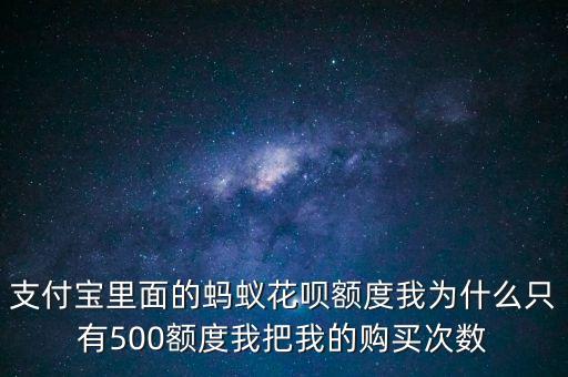 支付寶里面的螞蟻花唄額度我為什么只有500額度我把我的購買次數(shù)