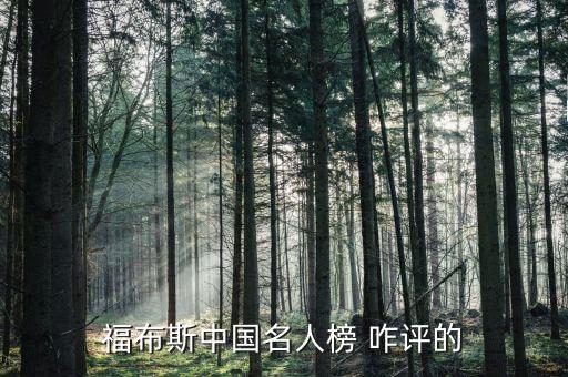 福布斯中國名人榜 咋評(píng)的
