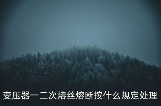 變壓器一二次熔絲熔斷按什么規(guī)定處理