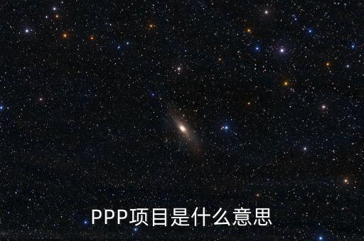 PPP項(xiàng)目是什么意思
