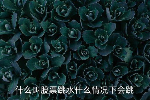 什么叫股票跳水什么情況下會跳