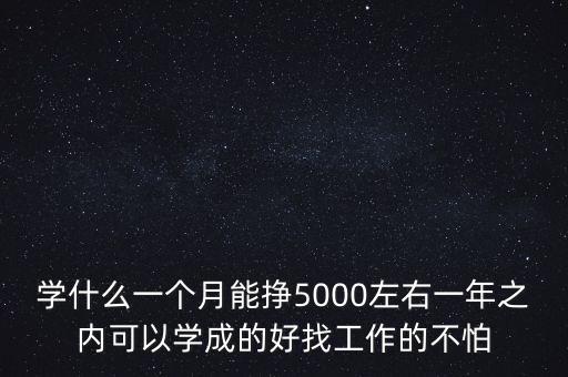 學什么一個月能掙5000左右一年之內(nèi)可以學成的好找工作的不怕