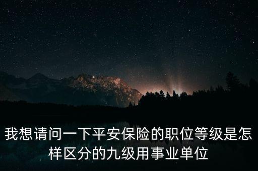 平安公司的機構總是什么職位，我想請問一下平安保險的職位等級是怎樣區(qū)分的九級用事業(yè)單位