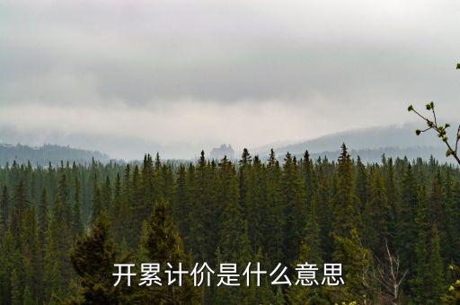 開累計(jì)價(jià)是什么意思
