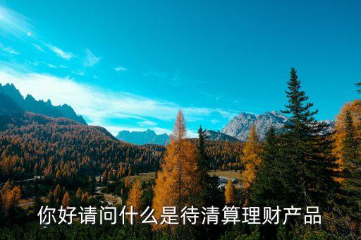 你好請問什么是待清算理財(cái)產(chǎn)品