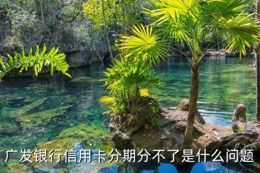 廣發(fā)信用卡為什么不能分期，為什么剛辦的廣發(fā)信用卡分不了期