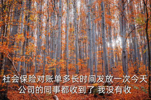 社會(huì)保險(xiǎn)對(duì)賬單多長(zhǎng)時(shí)間發(fā)放一次今天公司的同事都收到了 我沒有收