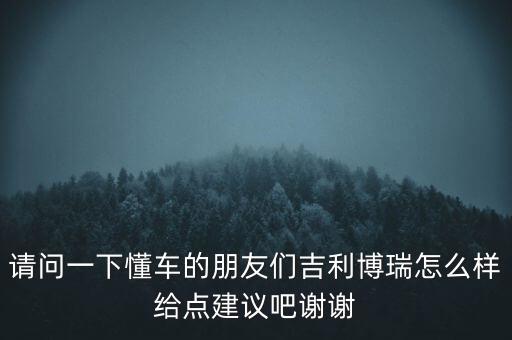 請(qǐng)問(wèn)一下懂車(chē)的朋友們吉利博瑞怎么樣給點(diǎn)建議吧謝謝