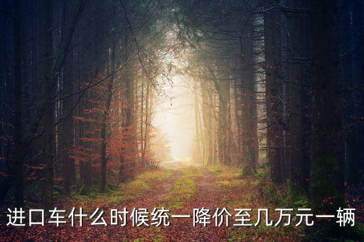 進口車什么時候統(tǒng)一降價至幾萬元一輛